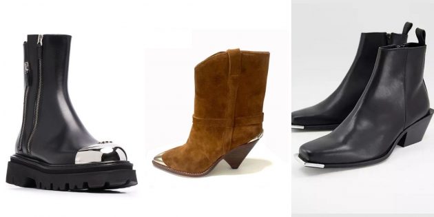 Модная женская обувь 2021 года: обувь с контрастным металлизированным носком