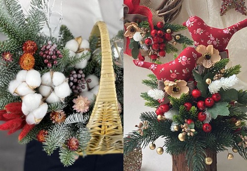 зимний новогодний букет