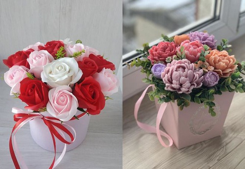 зимний букет из мыла ручной работы