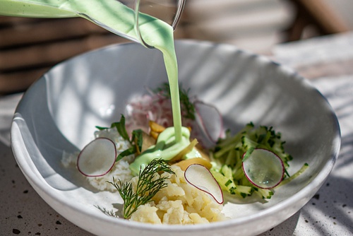 Окрошка на мацони с рапаном фото № 4