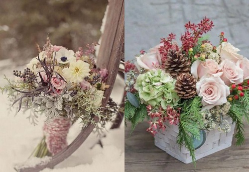 красивый зимний букет цветов