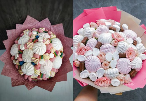 зимний букет из зефира