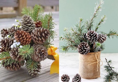 зимний букет из шишек